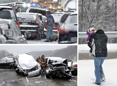 Kecelakaan Beruntun Libatkan Lebih 40 Mobil dekat Cleveland